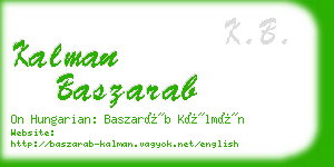 kalman baszarab business card